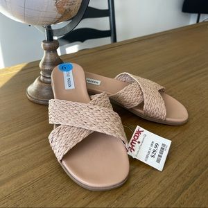Steve Madden Natural Tan Raffia Slide Sandal